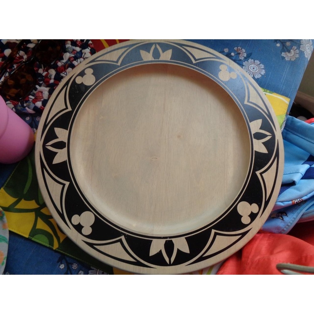Disney Home Collection Wooden Charger Plate Dining Mickey Mouse